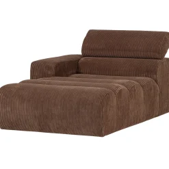 Woood Chaise Longue Novi Element Arm Links Ribstof Mokkabruin