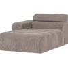 Woood Chaise Longue Novi Element Arm Links Ribstof Zand