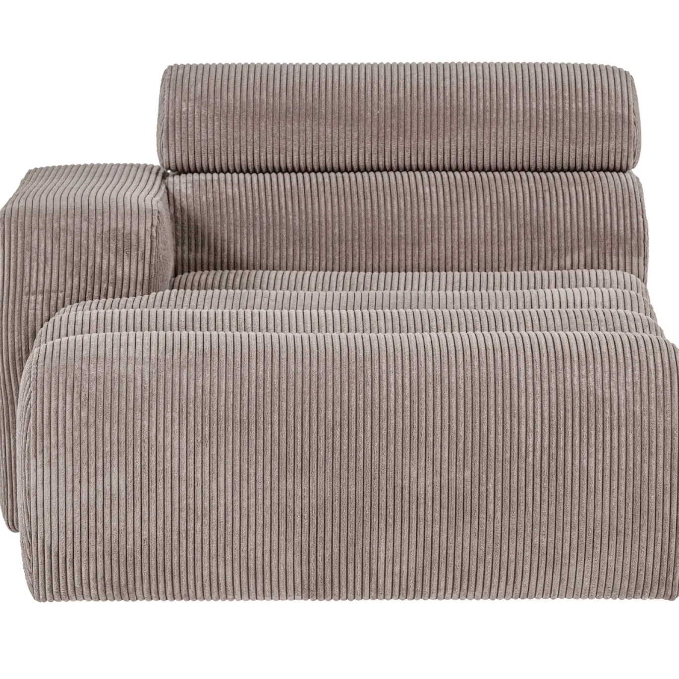Woood Chaise Longue Novi Element Arm Links Ribstof Zand