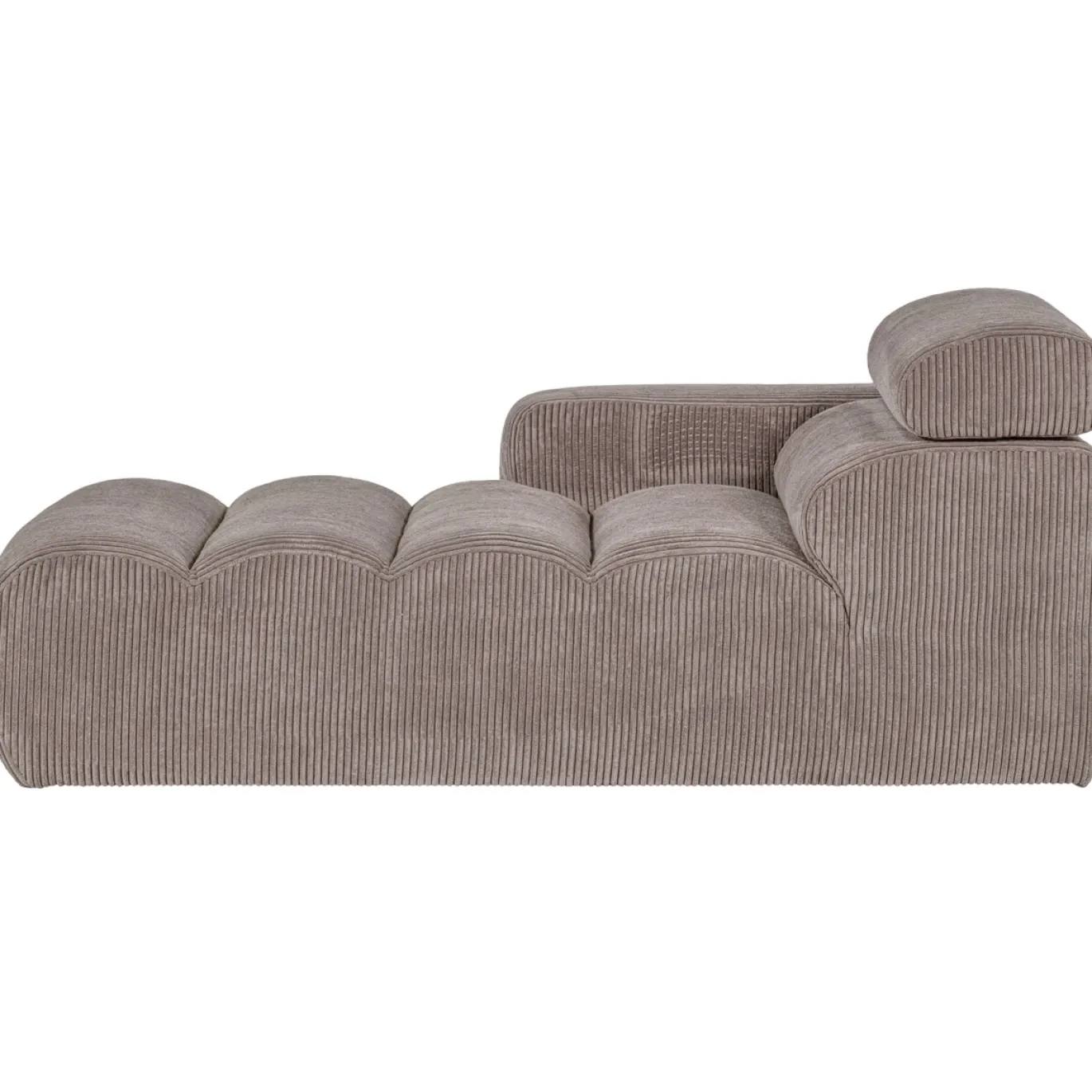 Woood Chaise Longue Novi Element Arm Links Ribstof Zand