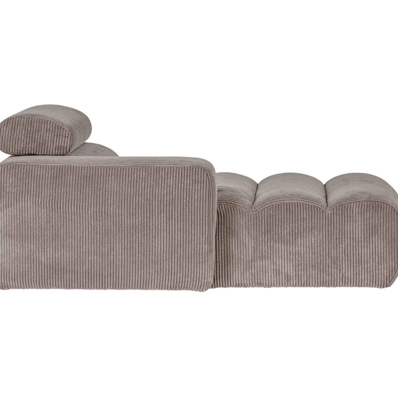 Woood Chaise Longue Novi Element Arm Links Ribstof Zand