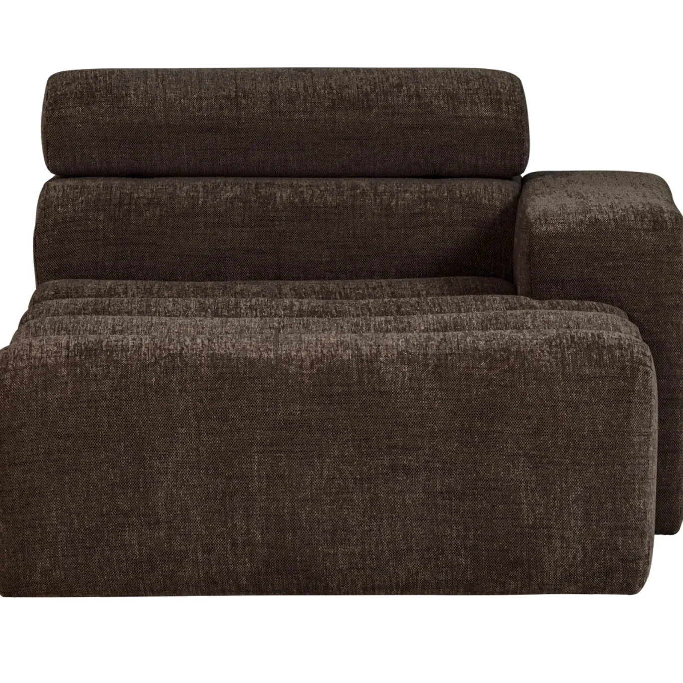 Woood Chaise Longue Novi Element Arm Rechts Donkerbruin Melange
