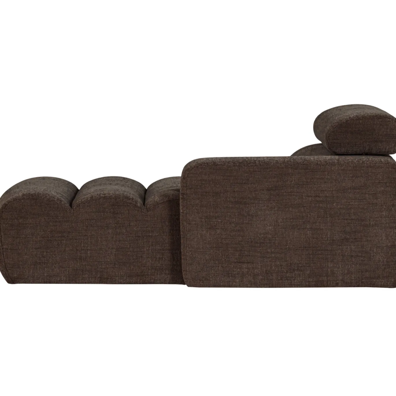 Woood Chaise Longue Novi Element Arm Rechts Donkerbruin Melange
