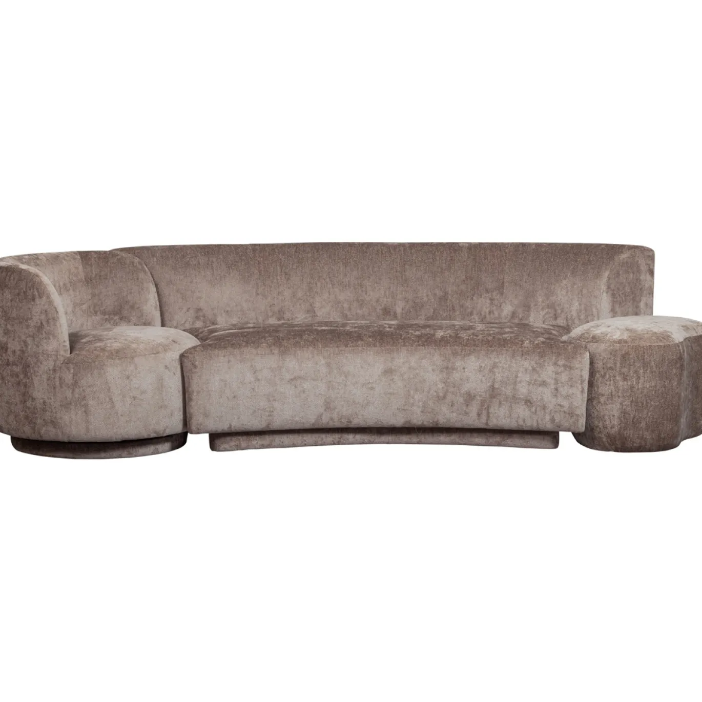 Woood Combi-popular: Bank + Fauteuil + Poef Taupe