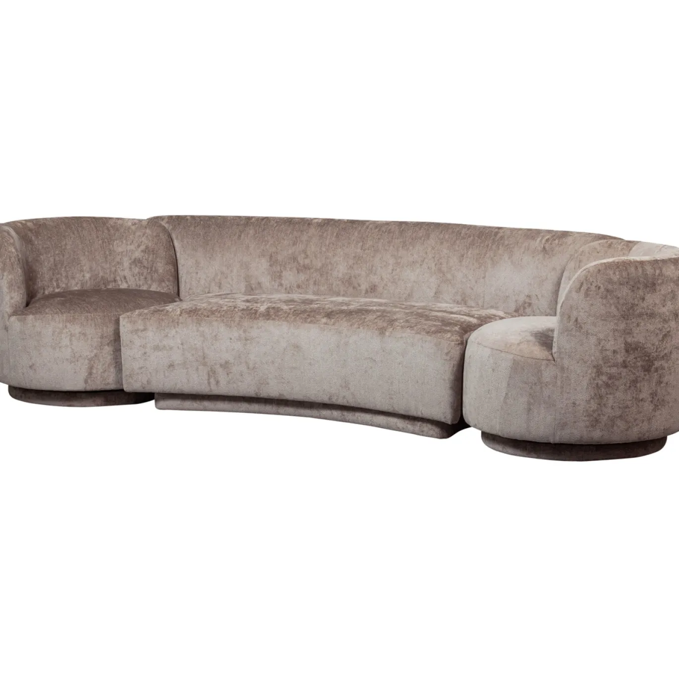 Woood Combi-popular: Bank + Fauteuils Taupe
