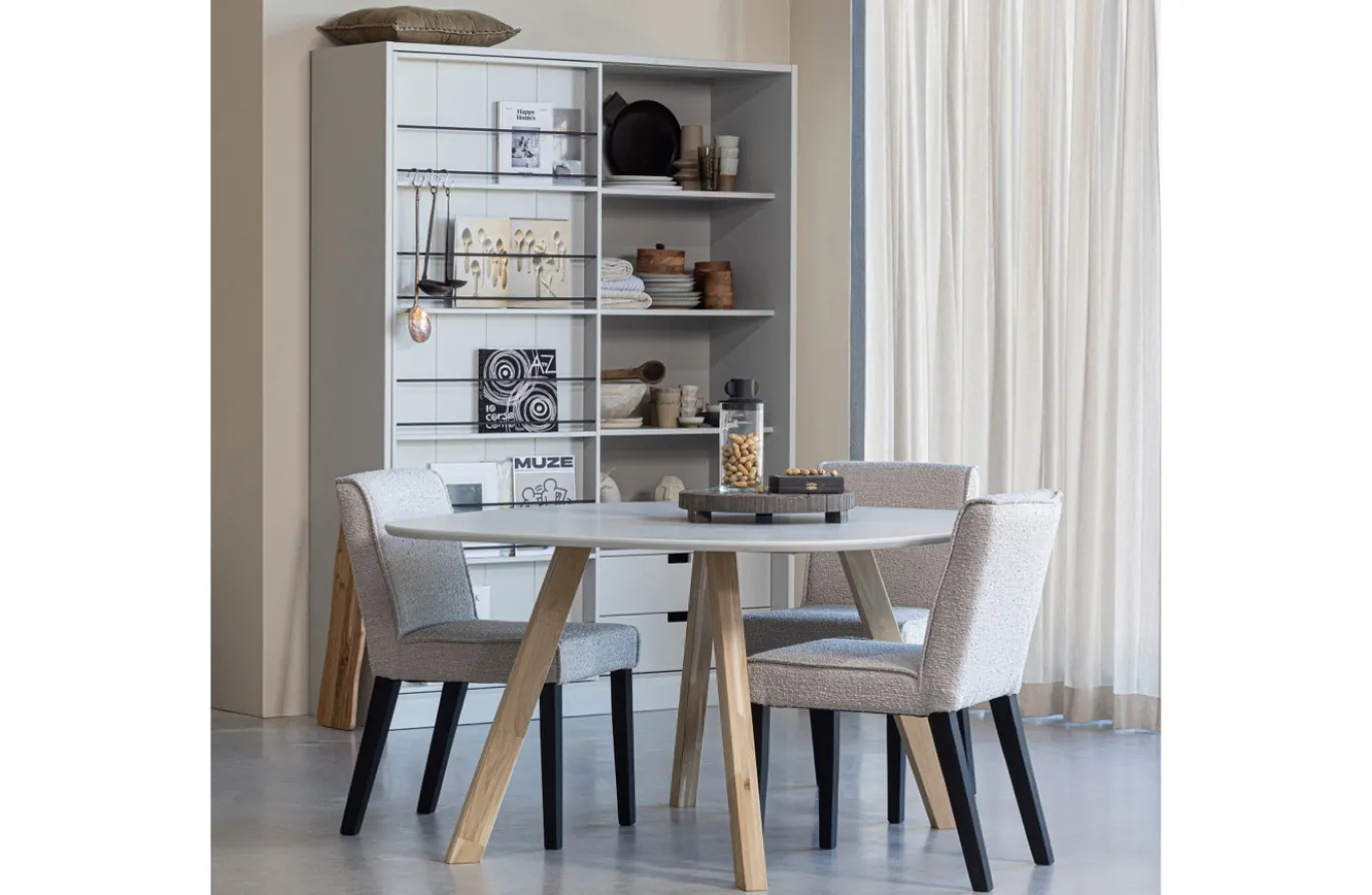 Woood Combi-tablo: Organisch Essen Mist 130x130 & 3-stand Poot