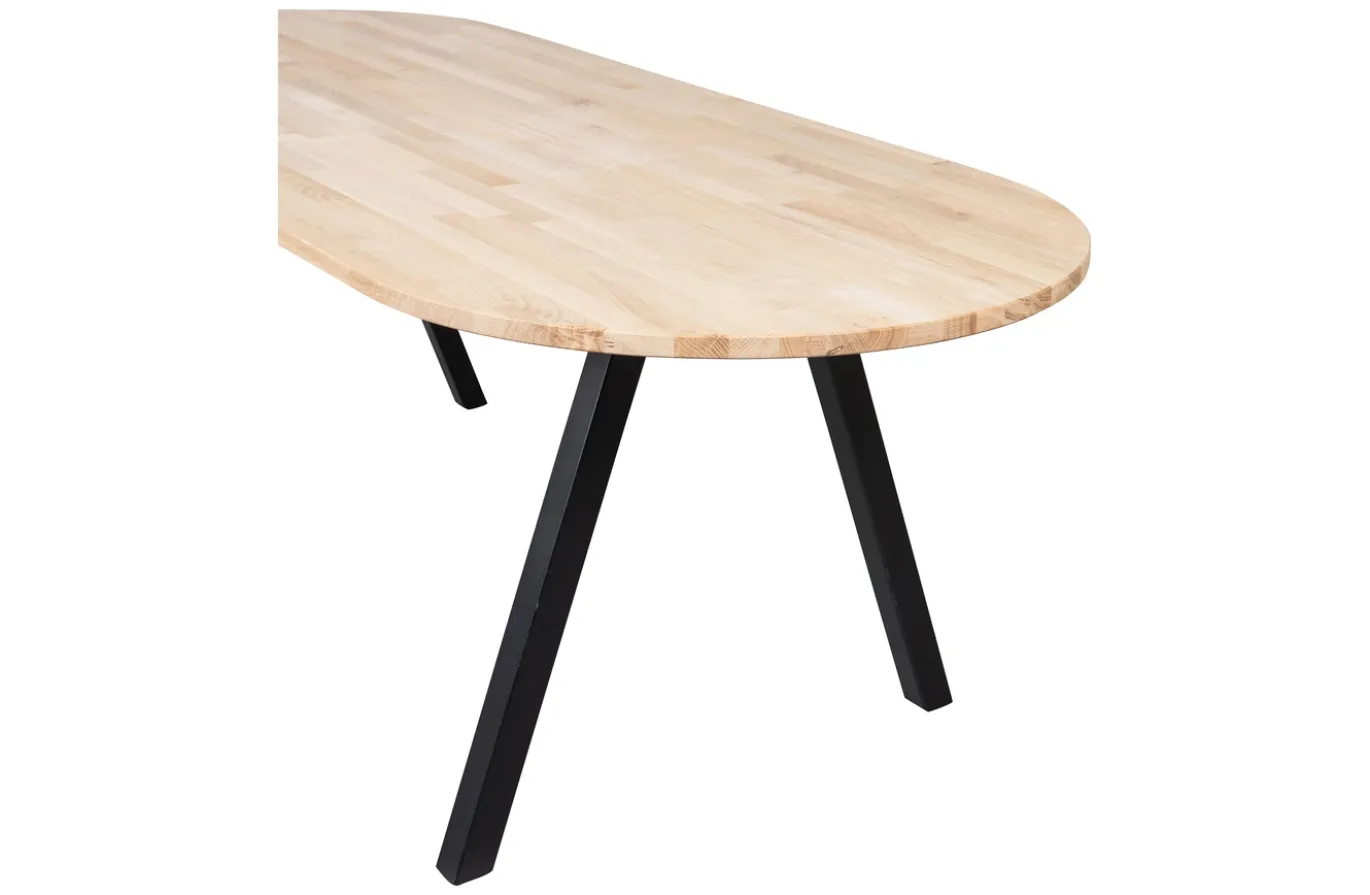 Woood Combi-tablo: Ovaal Eiken & 2-standen Poot