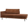 Woood Daybed Rodeo Links Ribstof Roestbruin