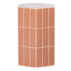 Woood Decoratieve Bijzettafel Plu Keramiek Oudroze 54x38x32cm
