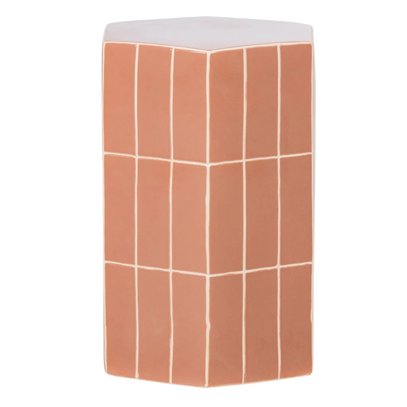 Woood Decoratieve Bijzettafel Plu Keramiek Oudroze 54x38x32cm