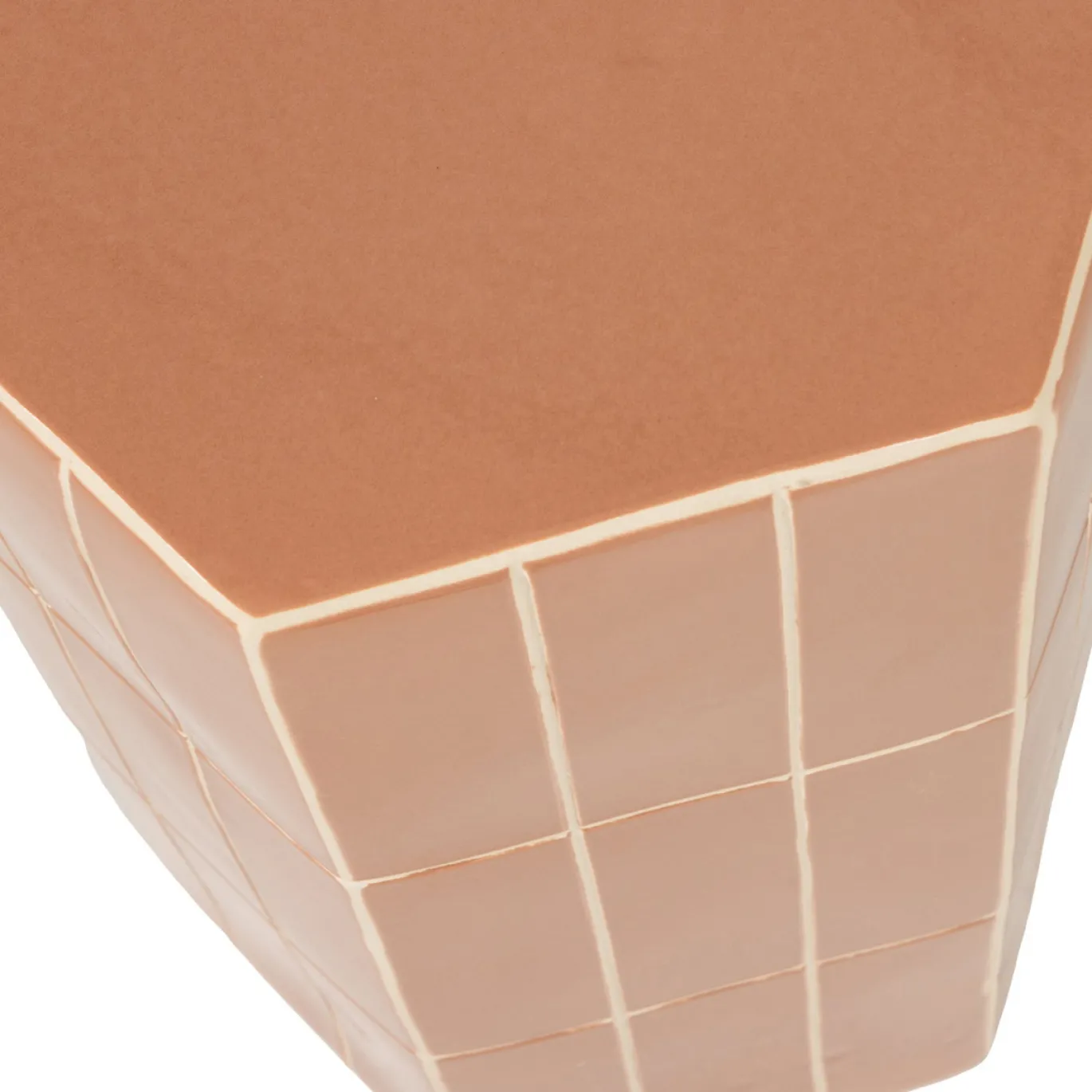 Woood Decoratieve Bijzettafel Plu Keramiek Oudroze 54x38x32cm