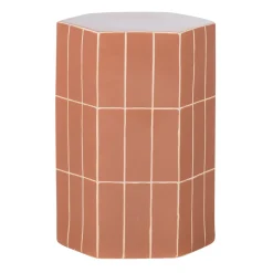 Woood Decoratieve Bijzettafel Plu Keramiek Oudroze 54x38x32cm