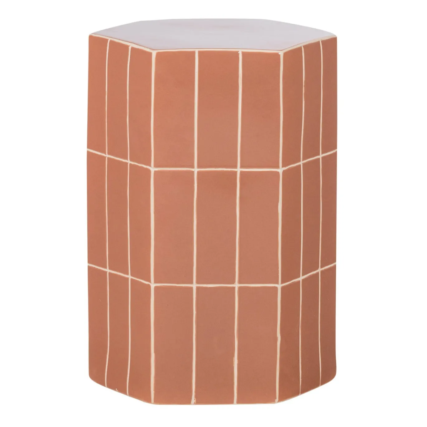 Woood Decoratieve Bijzettafel Plu Keramiek Oudroze 54x38x32cm
