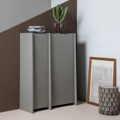 Woood Decoratieve Bijzettafel Axu Ø35x45cm Keramiek Grijsblauw