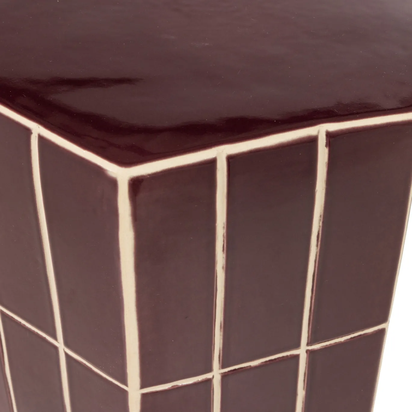 Woood Decoratieve Bijzettafel Plu 42x30x26cm Keramiek Paars