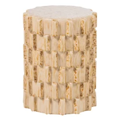 Woood Decoratieve Bijzettafel Axu Ø35x45cm Keramiek Zand