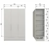 Woood 3-deurs Hang/legkast Pure - Splitdeur Grenen Dust