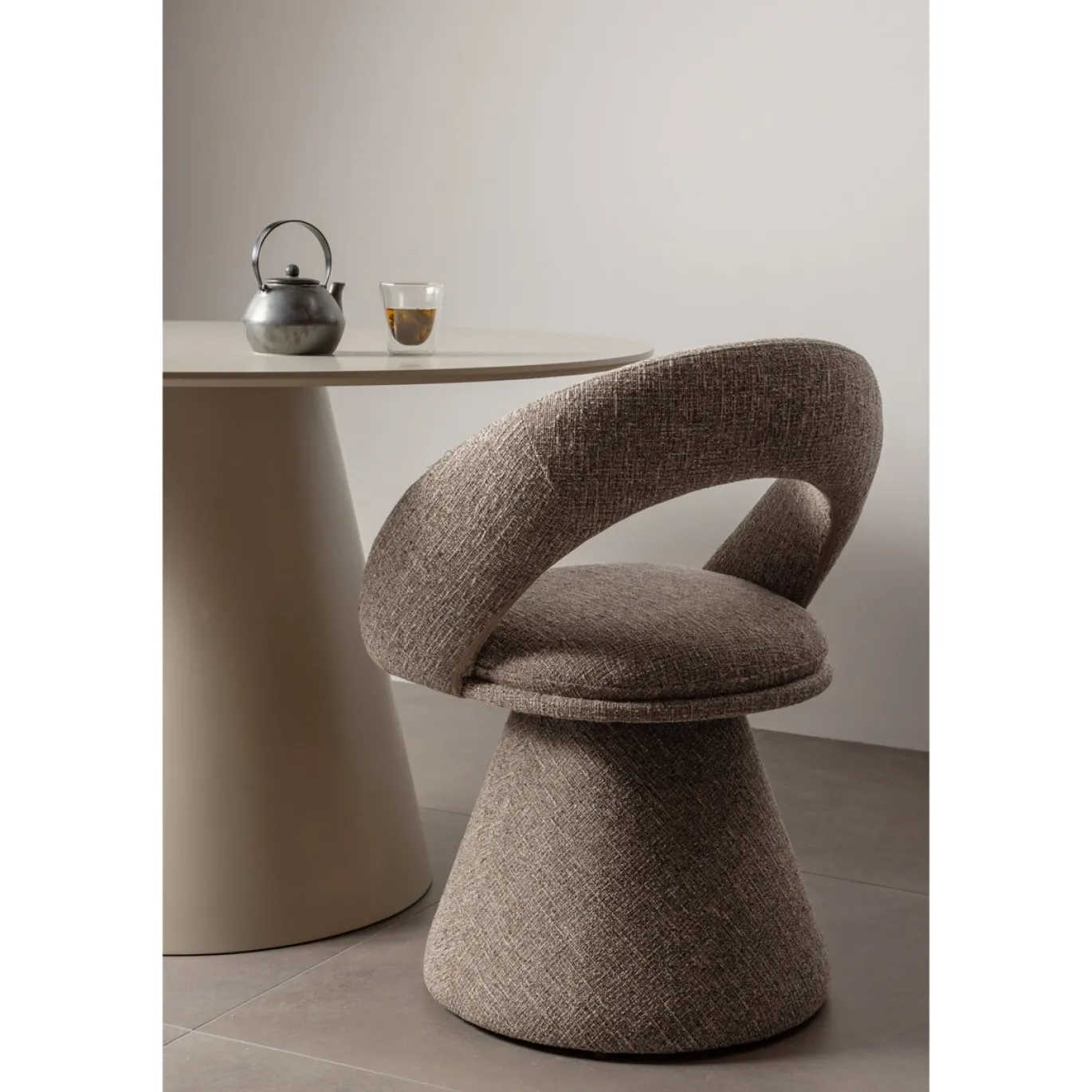 Woood Draaibare Eetkamerstoel Winter Naturel Melange