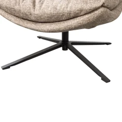 Woood Draaifauteuil Arve Bedrukte Stof Naturel Melange