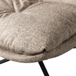 Woood Draaifauteuil Arve Bedrukte Stof Naturel Melange
