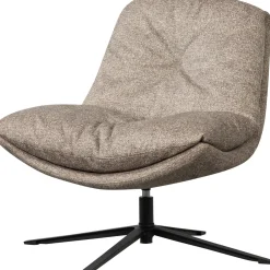 Woood Draaifauteuil Arve Bedrukte Stof Naturel Melange