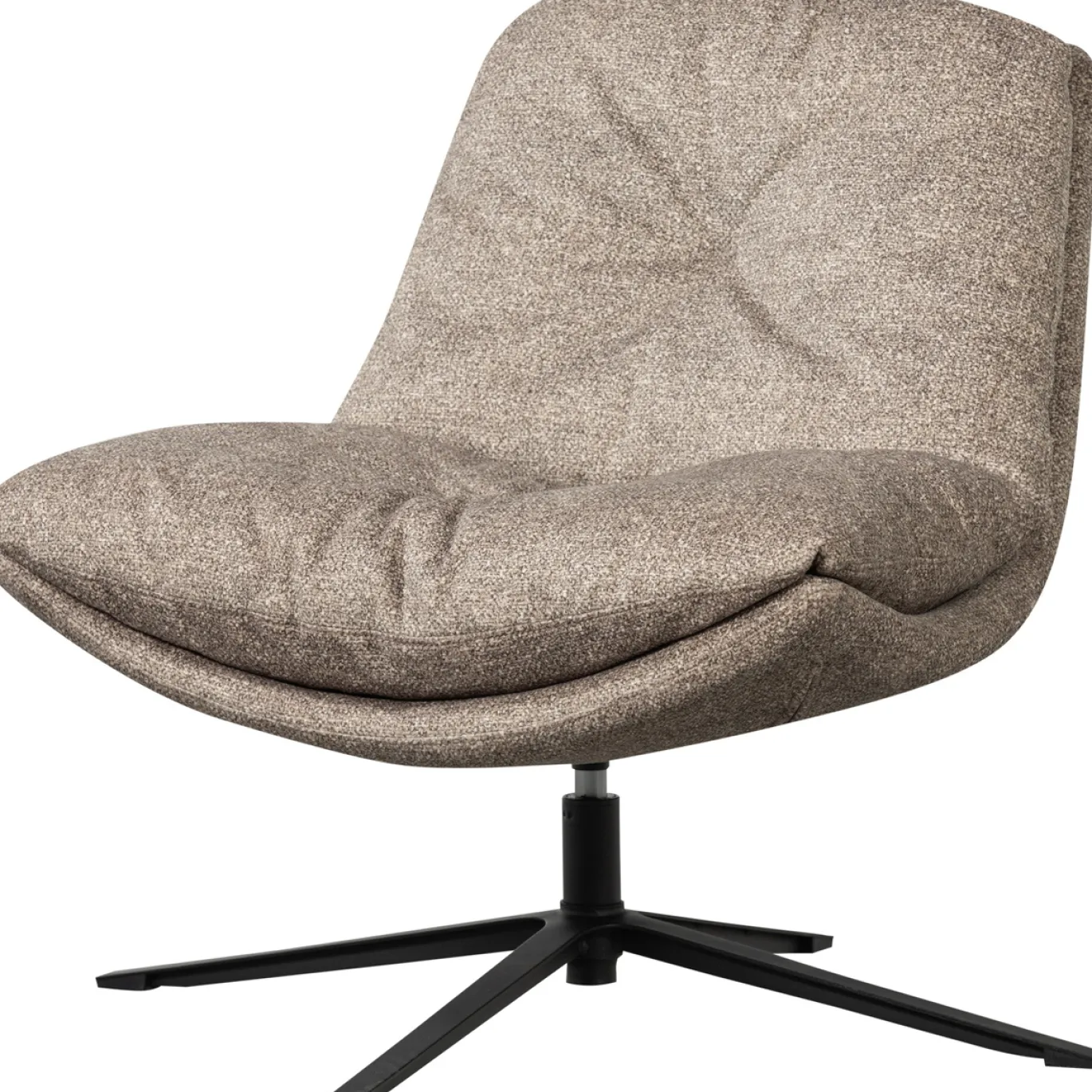 Woood Draaifauteuil Arve Bedrukte Stof Naturel Melange