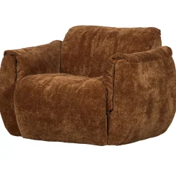 Woood Draaifauteuil Baggy 3d Chenille Middenbruin