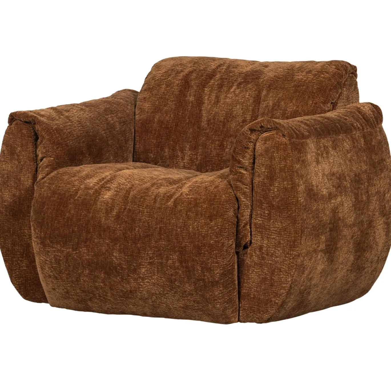Woood Draaifauteuil Baggy 3d Chenille Middenbruin