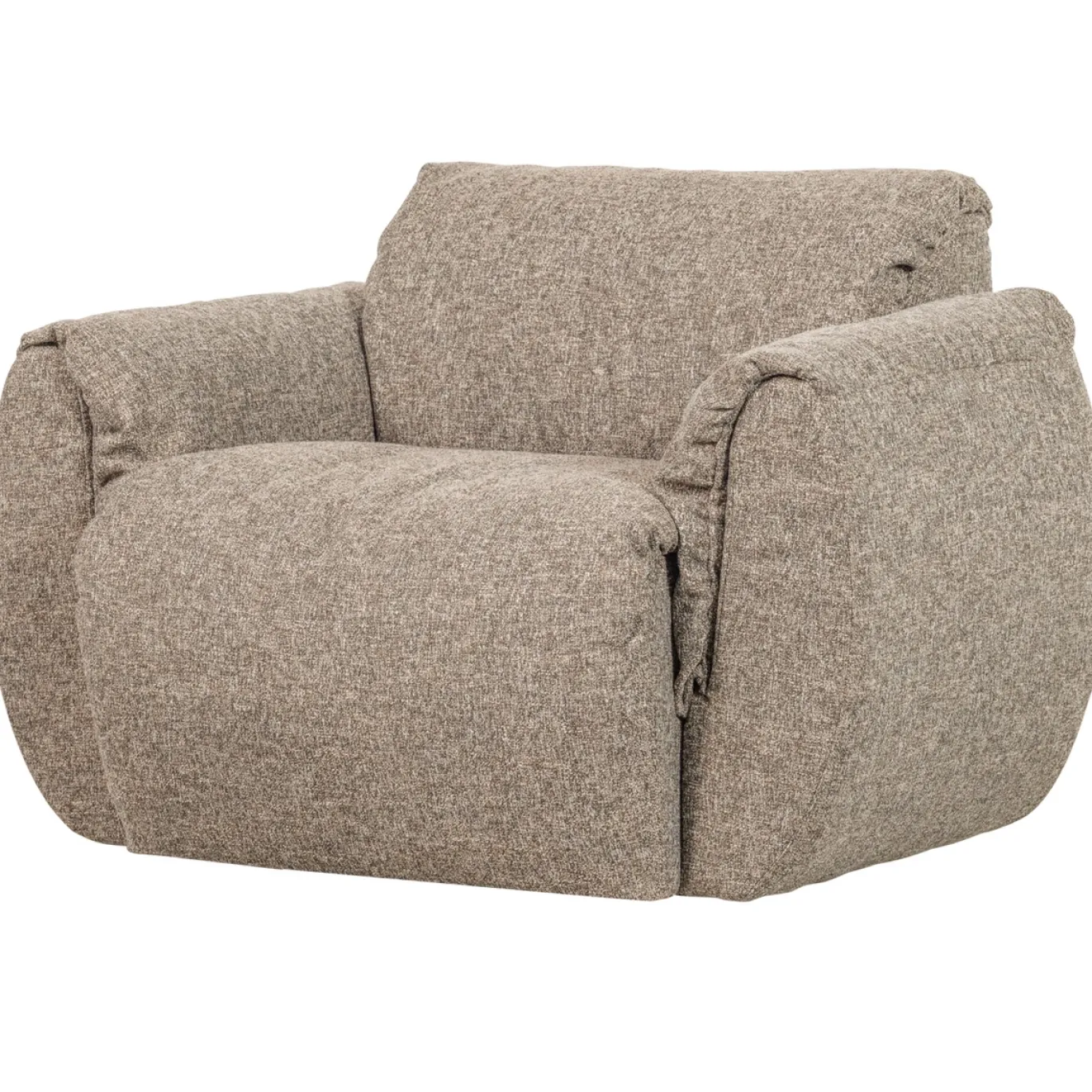 Woood Draaifauteuil Baggy Geweven Stof Bruin Melange