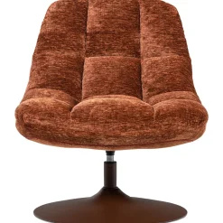 Woood Draaifauteuil Elvi Chenille Structuur Roestbruin