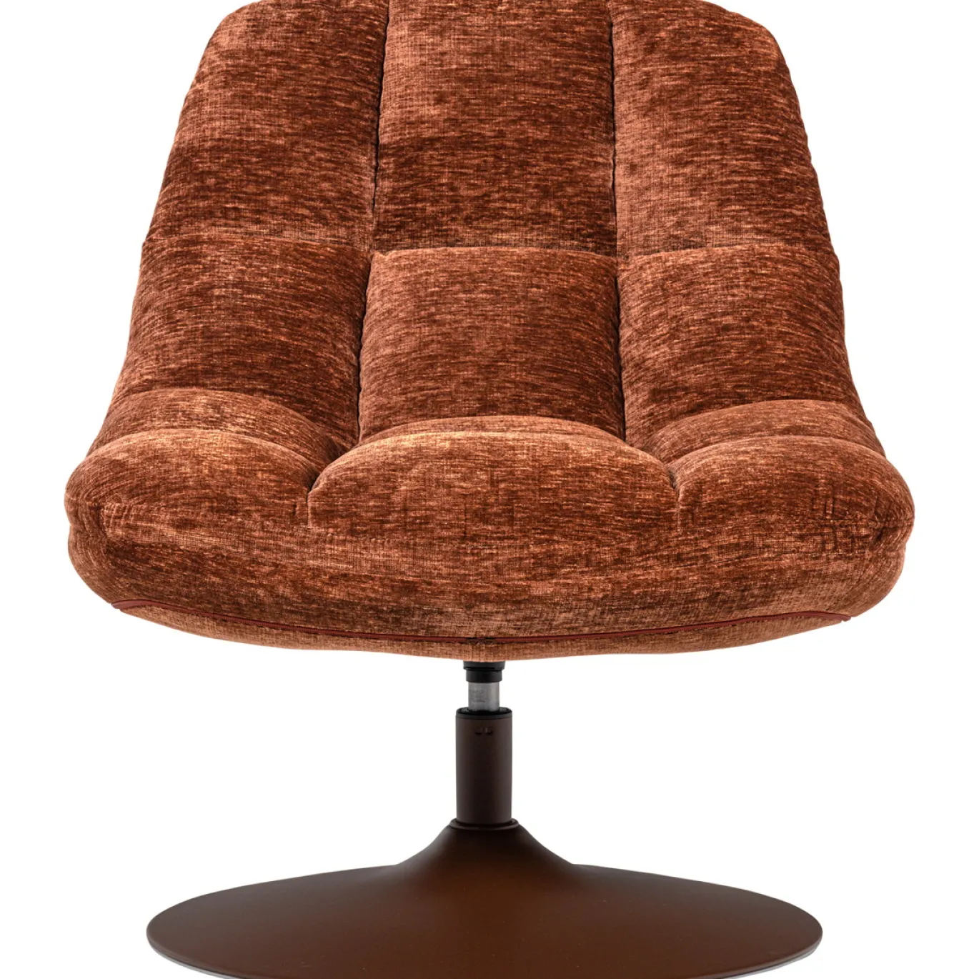 Woood Draaifauteuil Elvi Chenille Structuur Roestbruin