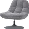 Woood Draaifauteuil Elvi Chenille Structuur Lichtgrijs