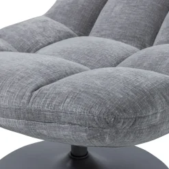 Woood Draaifauteuil Elvi Chenille Structuur Lichtgrijs