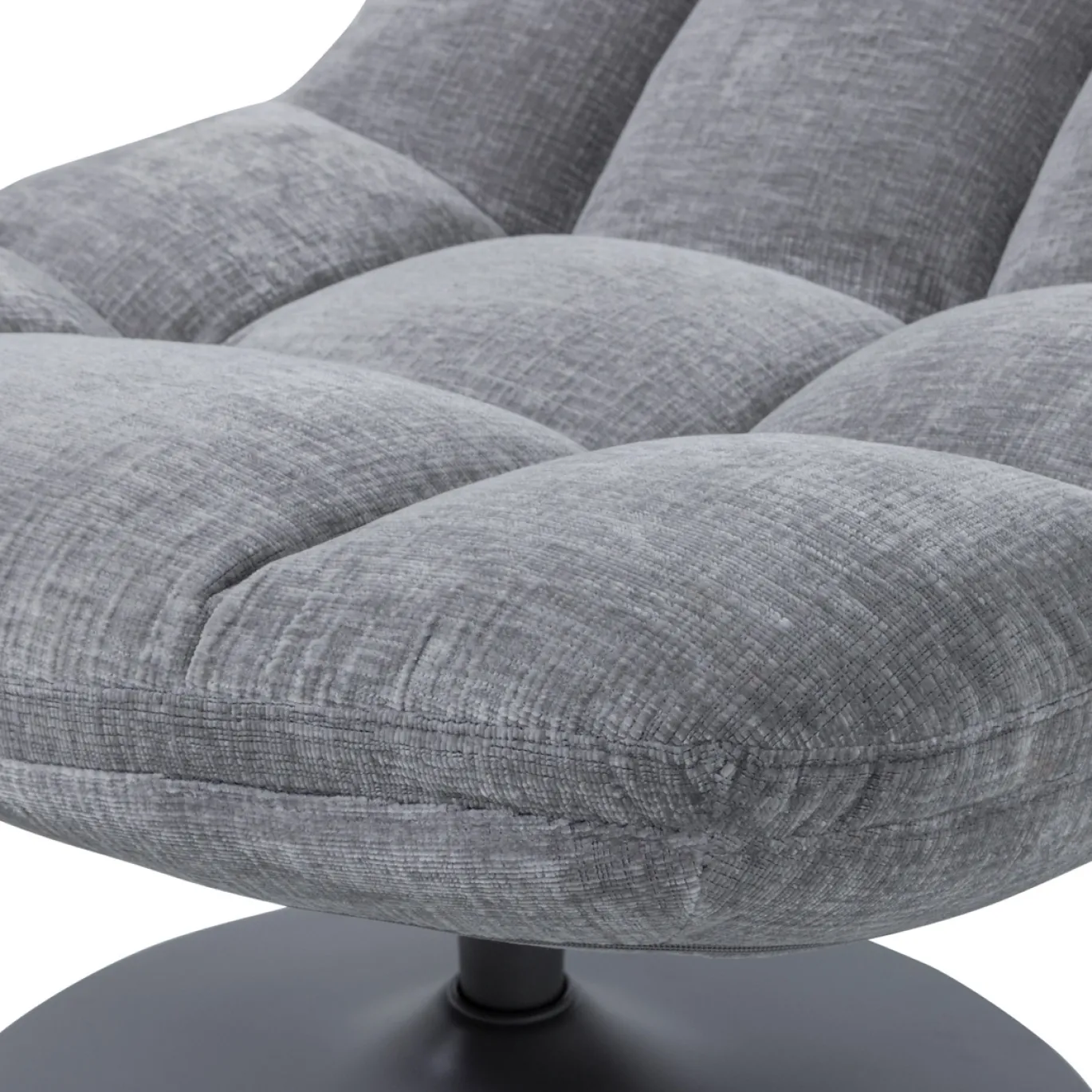 Woood Draaifauteuil Elvi Chenille Structuur Lichtgrijs