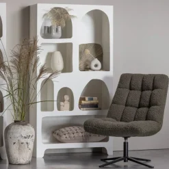 Woood Draaifauteuil Job Teddy Groen
