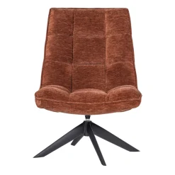 Woood Draaifauteuil Jouke Chenille Structuur Roestbruin