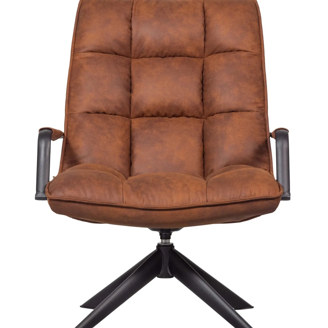 Woood Draaifauteuil Jouke Met Armleuning Leerlook Cognac