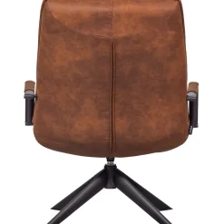Woood Draaifauteuil Jouke Met Armleuning Leerlook Cognac
