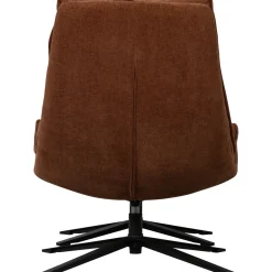 Woood Draaifauteuil Kube Met Hocker Bruin