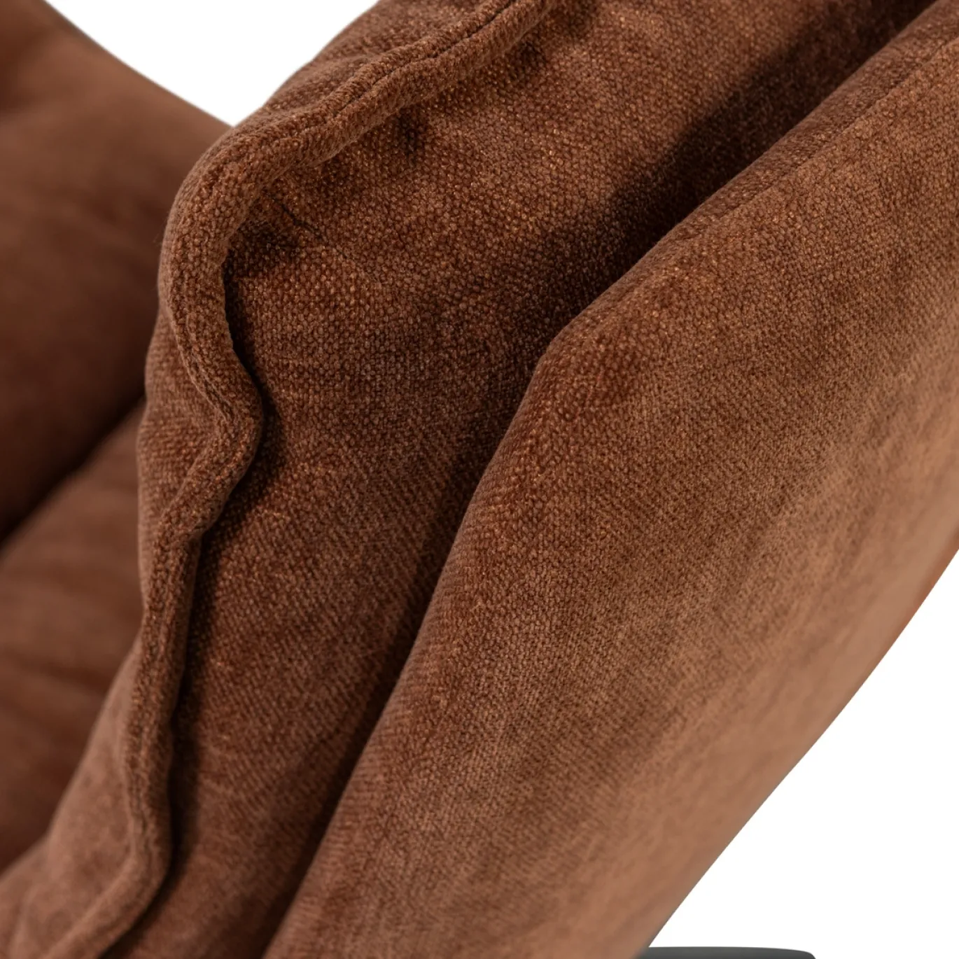 Woood Draaifauteuil Kube Met Hocker Bruin