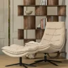 Woood Draaifauteuil Kube Met Hocker Naturel