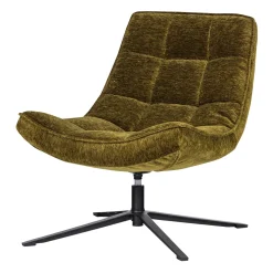Woood Draaifauteuil Maudi Chenille Structuur Groen