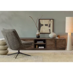 Woood Draaifauteuil Milaro Bruin Melange