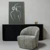 Woood Draaifauteuil Mojo Ribstof Donker Zand