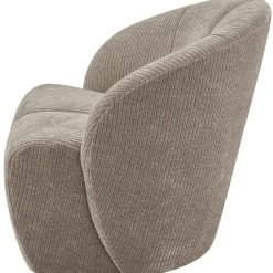Woood Draaifauteuil Mojo Ribstof Donker Zand