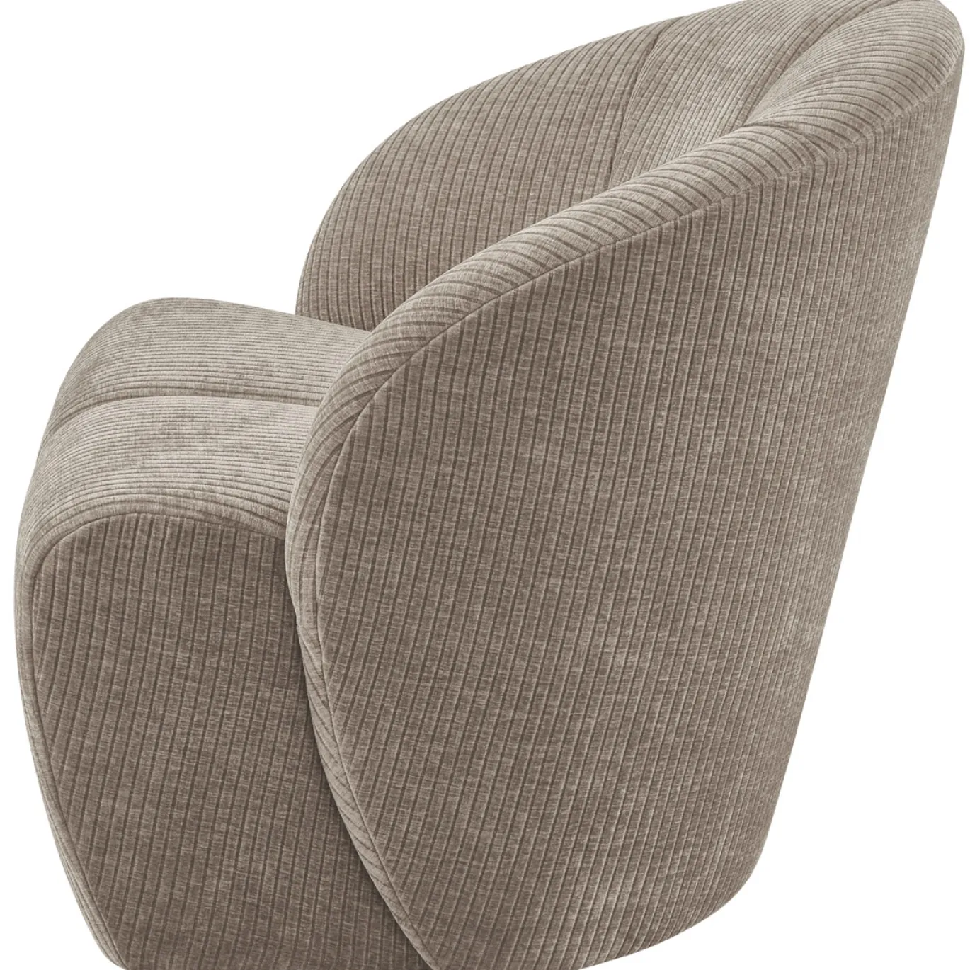 Woood Draaifauteuil Mojo Ribstof Donker Zand