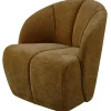 Woood Draaifauteuil Mojo Ribstof Honinggeel