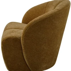 Woood Draaifauteuil Mojo Ribstof Honinggeel