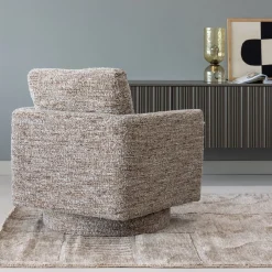 Woood Draaifauteuil Oska Bruin Melange