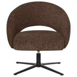 Woood Draaifauteuil Pico Velvet Structuur Bruin